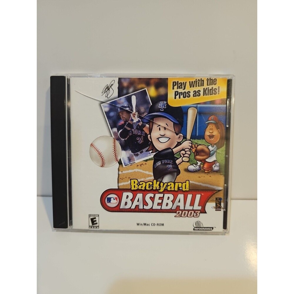 Backyard Baseball (PC CD-ROM, 2003) Win/Mac Mike Piazza Cover Working